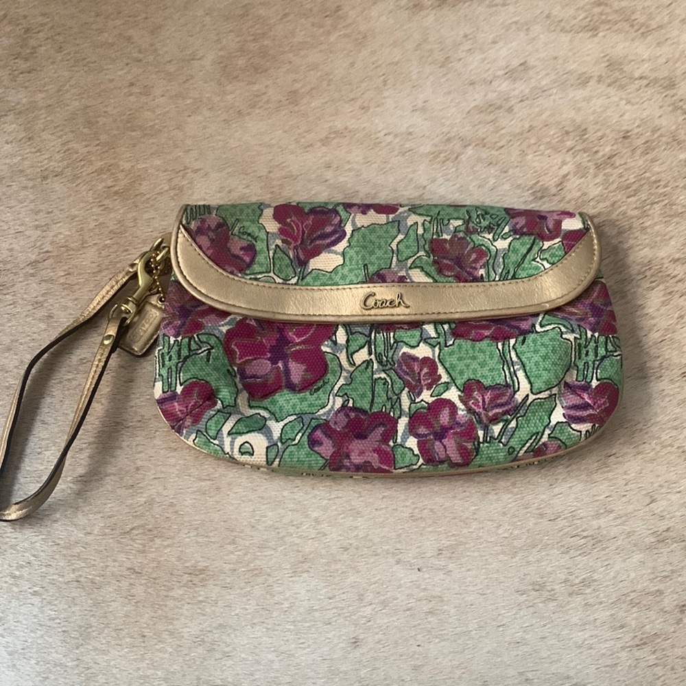 Floral coach wristlet